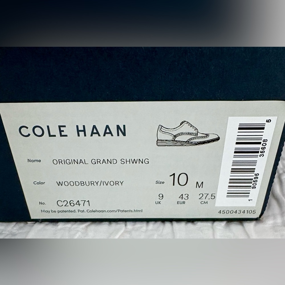 Cole Haan Original Grand Wingtip Oxford Size 10 New - Picture 4 of 5